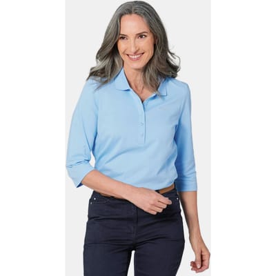Poloshirt van eersteklas piquéstof - lichtblauw - Gr. 48 van Goldner Fashion