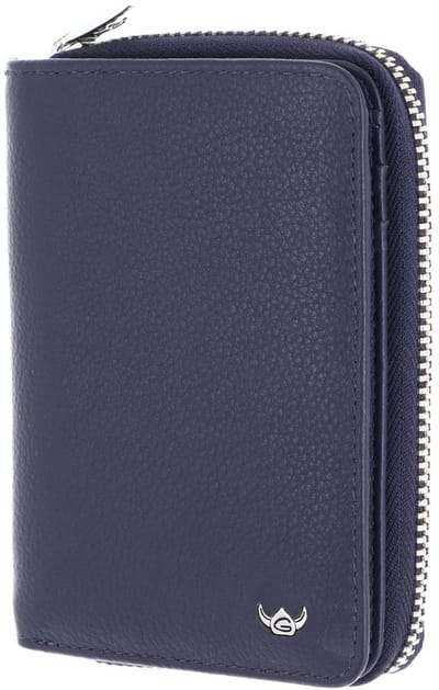 Golden Head Leren portemonnee Madrid RFID Protect RV-Börse 3317 Blau donkerblauw
