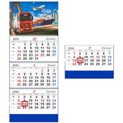 Deluxe 3-Zijdige Display Maandkalender - 12 Academische Schema's Maandplanner