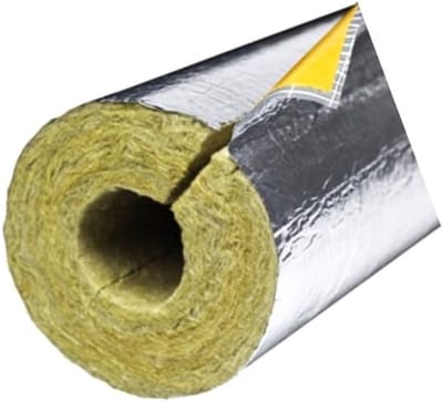 Isolatieschaal van Steenwol voor Leidingen met Aluminium Afwerking