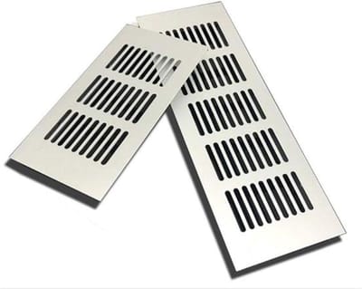 Ventilatie Rooster - Lucht Roosters - Ventilatie Verbeteren - Eenvoudige Installatie - 80 x 225 mm - Zilverkleurig