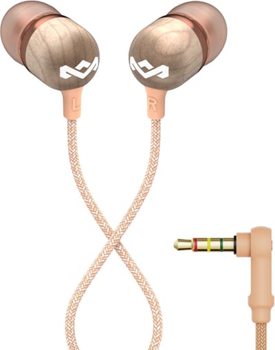 House of Marley Smile Jamaica Oortjes met Draad - Bedrade Oordopjes 3,5 mm Aansluiting - Met Microfoon en 1knopsbediening - Eco Friendly Design - 9 mm Drivers - Knoopvrije Kabel - Copper