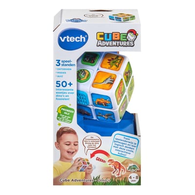 VTech Kubus - Draai de Kubus - Ontdek Spelersgewijs Interessante Weetjes over Dino's - Educatief Speelgoed - Speel Uitdagende Spellen - Vanaf 4 Jaar