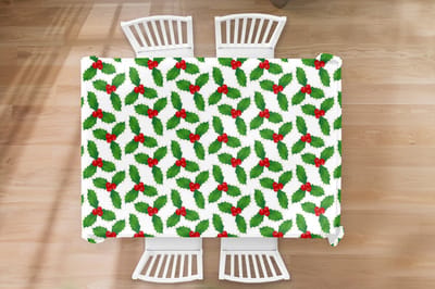 Kerst Tafelkleed - Kerstmis Decoratie - Tafellaken - Patronen - Kerstmis - Maretak - 200x130 cm - Kerstmis Versiering - Tafeldecoratie Kerstmis - Kerstdecoratie tafel - Tafelversiering