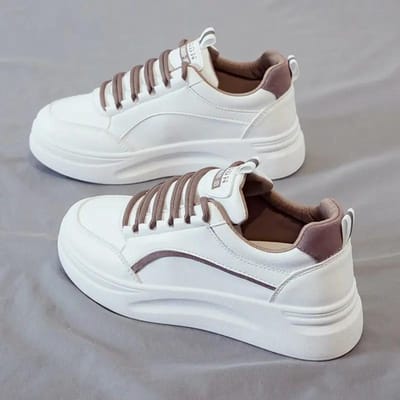 Nieuwe Kleine Witte Schoenen Dames Zomer Ronde Neus Goed te Combineren Studenten Casual Schoenen Lage Top Dikke Zool Verhoging Board Schoenen 35 gray