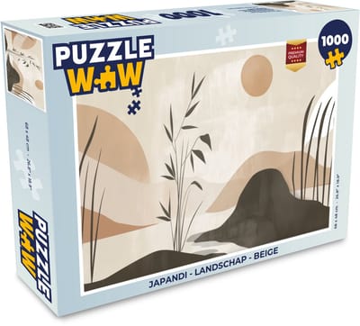 Puzzel Japandi - Landschap - Beige - Legpuzzel - Puzzel 1000 stukjes volwassenen