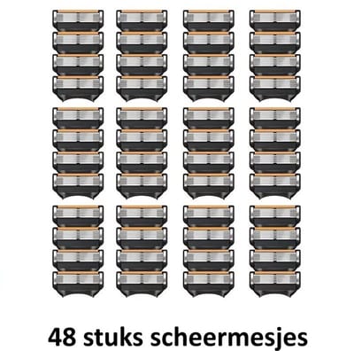 K&R Ventures® Scheermesjes – Compatibel met Fusion 5 – 48 Stuks – Past op Alle Fusion5 Type Houders (Power, ProGlide & ProShield) – Precisie Scheermessen voor Mannen