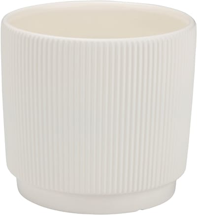 Arti Casa Bloempot Ø19,7x18 cm - Moderne Bloempot met Ribbelstructuur - Wit