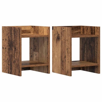vidaXL - Plantenstand - 2 - st - Oud - hout - 30 - x - 30 - x - 40 - cm - Bewerkt - hout