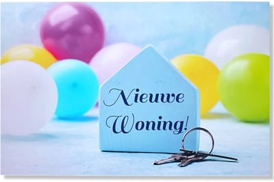 Nieuwe Woning Wenskaart - 12x17cm - Gevouwen Verhuisd kaart inclusief envelop - Nieuw Huis