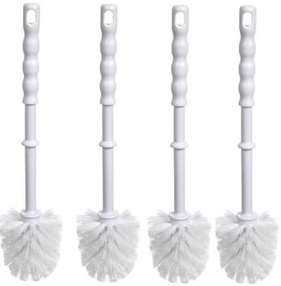 Toyma WC/Toiletborstel los - 4x - kunststof - wit - D7,5 x H35 cm - badkamer accessoires