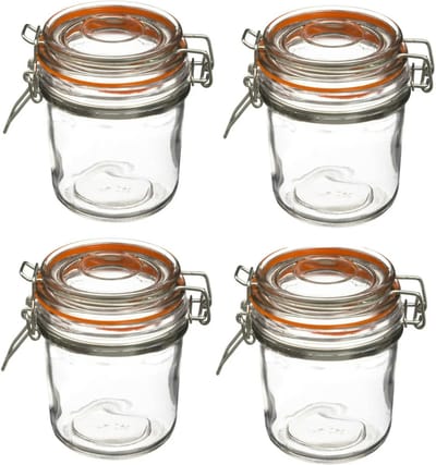 Set van 18x weckpotjes/voorraadpotjes glas met beugelsluiting - 330 ml