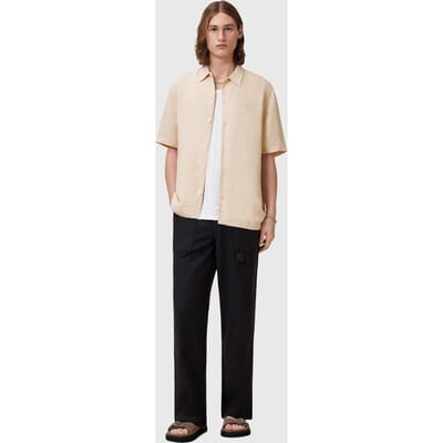AllSaints Bandol Ss Shirt Hammock Taupe Taglia: XXL | Camicie Casual Outlet | Uomo | Nero