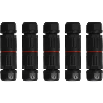 5 Pièces M3 2 Broches Connecteur d'Amarrage Fiche Aviation IP68 Étanche Extérieur Lampadaire Fil Câble black