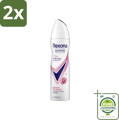Rexona - Deodorant Spray - Advanced Protection Bright Bouquet - Langdurige Frisheid - 150 ml - Voordeelverpakking - 2 stuks - Anti-transpirant - Deodorant