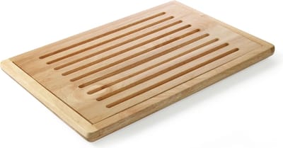 HENDI Broodsnijplank met kruimellade – donker hout – 475x322 mm – antislipvoeten