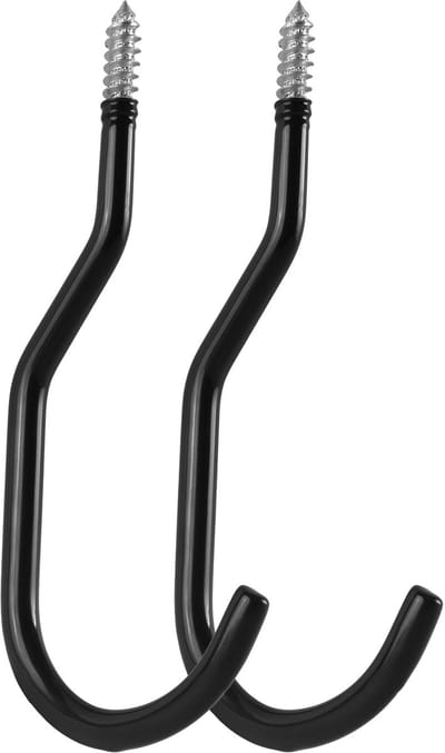 Maclean - Set van 2 plafondhaken - Ophanghaken - stalen gereedschapsrek 10 kg - zwart