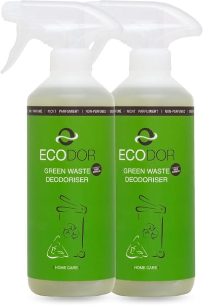 Ecodor EcoShield Duo Pack - Afvalbak Ontgeurder - Geurverwijderaar - Anti Geur Spray - Ontgeurder - Luchtverfrisser - Geurvreter - 2x 500 ml