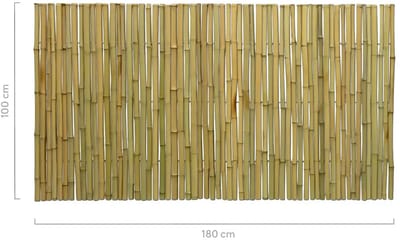 Masters of Bamboo® Bamboemat Large - 180 x 100 cm - Naturel - Bamboe schutting op rol - Bamboe mat - Balkonscherm