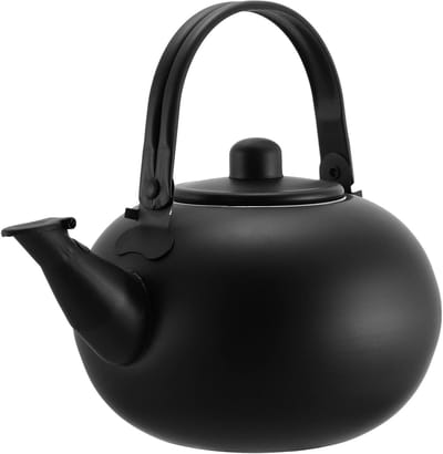 Theeketel Roestvrij Staal - Waterkoker Fluitketel - Koffie Thee Zetten - Voor Alle Kookplaten - 1.5 Liter - Zwart