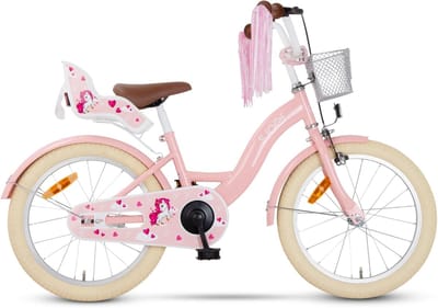 Kinderfiets Meisjes 18 inch Roze met Poppenzitje | Geschikt voor 5-7 Jaar (110-123 cm)