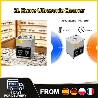 Dailygoods Ultrasone reiniger voor thuisgebruik 2L Reinigingswasmachine Roestvrij staal met digitale timer Draagbare mul