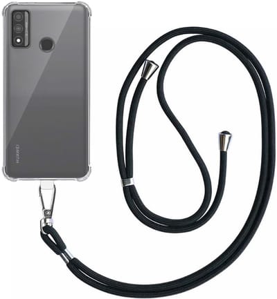 Smartphonica Telefoonhoesje Geschikt voor Huawei P Smart 2020 Transparant Schokbestendig met Afneembaar Universeel Telefoonkoord - Backcover Case Siliconen ShockProof with Lanyard