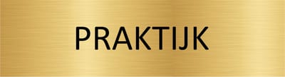 CombiCraft deurbordje Praktijk in goud met tape - 165 x 45 mm