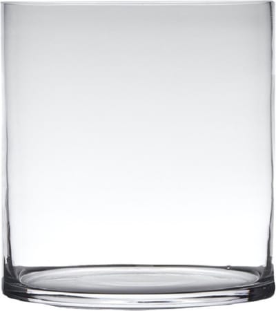 Hakbijl Glass Bloemenvaas - cilinder vorm - glas - transparant - D25 x H30 cm - boeketten/stelen/takken