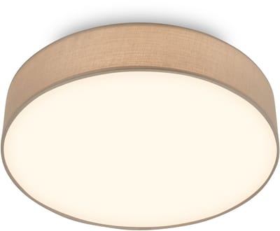 BRILONER Duck - LED Plafondlamp met stoffen kap - warm wit licht - woonkamer verlichting - 24W - Ø38 - taupe