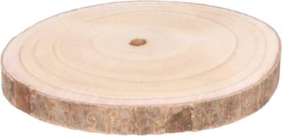 HBX Natural Living Kaarsenbord/decoratie dienblad - houten boomschijf - D26 x H3 cm - rond - tafeldecoratie schaal
