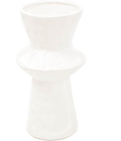 Housevitamin  Gedeukte Vaas Wit  M - 14x27.5cm