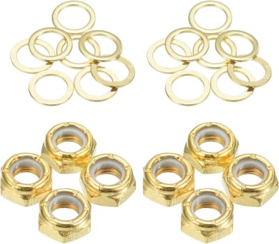 Skateboard Bevestiging Set - Onderdelen Set - Reparatie Onderhoud - 2 Sets Inbegrepen - 5/16 Inch - Goud