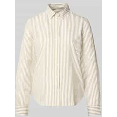 Regular fit blouse met streepmotief en Labelstitching