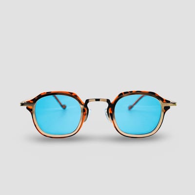 Montuurtjevoorjou - Discover Leopard Blue - Zonnebril - Heren zonnebril - Festival Bril - Blauw