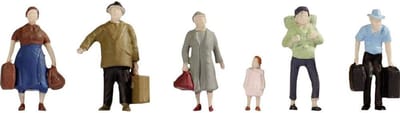 Model Spoorweg Figuur - Reiziger Decoratie - Modelbouw Scène - Schaal TT - 4.3x1.7x10cm - Meerdere Kleuren