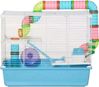 PawHut Hamsterkooi Staal 59x36x47cm Blauw