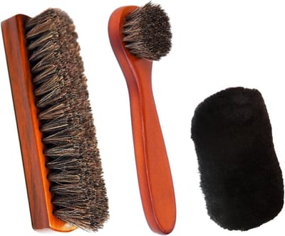 Set van 3 Schoenborstels van Paardenhaar voor Perfecte Schoenverzorging en Glans