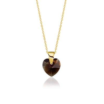 Montebello Ketting Aella KHG437 - Swarovski Hart - 925 Zilver Verguld - Ø10mm - 40cm