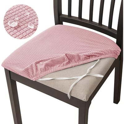 1/2/4/6 pièces housses de siège de chaise en jacquard imperméables housse de siège de chaise de salle à manger amovible housse de coussin de chaise extensible housse de salle à manger 2-Pcs gray
