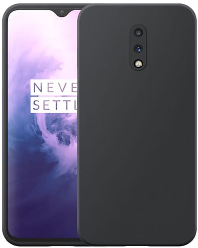 Geschikt voor OnePlus 7 Telefoonhoesje Zwart Flexibel Siliconen TPU hoesje - Flexible Back Cover Case Siliconen TPU - Zwart - Smartphonica geschikt voor OnePlus 7