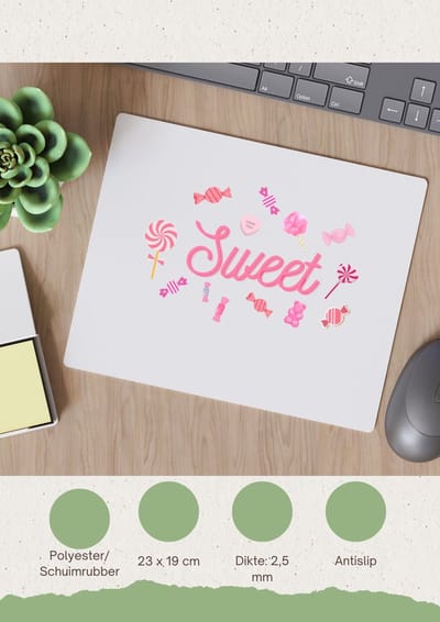 Akyol - sweet Muismat - Snoep - mensen die houden van zoetigheid - snoepliefhebbers - verjaardagscadeau - cadeau - kado - geschenk - verjaardag - 23 bij 19 cm