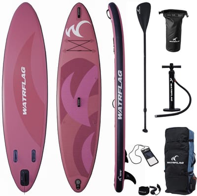 Watrflag Glide-Pink SUP Board 10'6'' Set - 320 cm - Allround Opblaasbaar Stand Up Paddle Board met peddel, pomp en rugzak + EXTRA Bag Pack 320