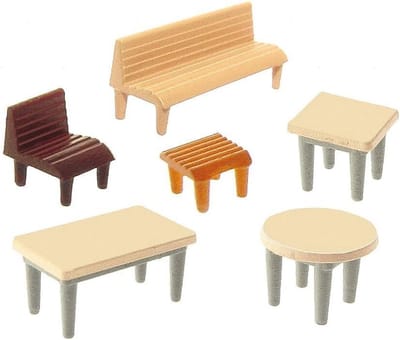 Decoratieonderdelen - Meubels Figuren - Modelbouw Diorama - Schaal 1:160 - 186 x 7 cm - Meerkleurig