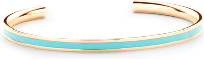 Key Moments 8KM-B00534 Stalen Open Bangle - One-size (60 x 50 x 4 mm) - Goudkleurig / Blauw