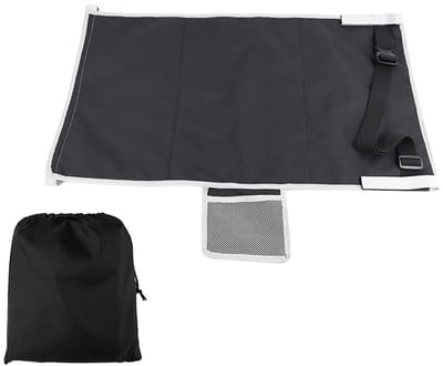 Voetsteun voor kinderstoel - Zithangmat - Opvouwbaar - Verstelbaar - Draagbaar - Geschikt voor auto- en vliegtuigstoelen - Inclusief opbergtas - 79*44 cm - Zwart