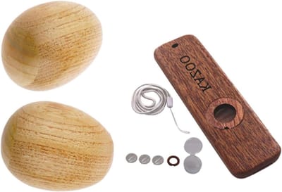 Houten Kazoo Set - Percussie Instrument - Muziek Maken - Lichtgewicht Ontwerp - Incl. Lanyard - Meerkleurig