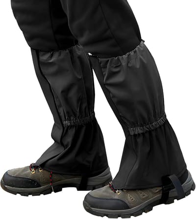 Outdoor beenkappen, waterdichte beenkappen, verstelbare ademende beenbescherming, sneeuwwandelen, wandelen, klimmen, trekking, sneeuwwandelen, 1 paar (zwart)