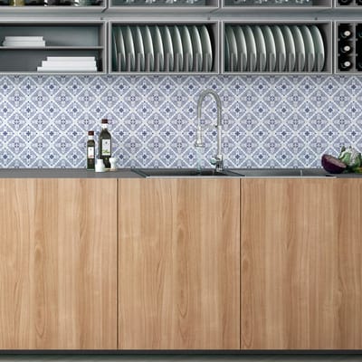 Zelfklevende tegelmuurstickers voor keuken en badkamer - 24 Delft Cologne tegelstickers - 24 stickers 10x10cm