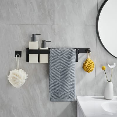 Wandgemonteerde Handdoekhouder – Badkamer Handdoekrek met 2 Haken – Ruimtebesparende Handdoek Organizer – Modern Design